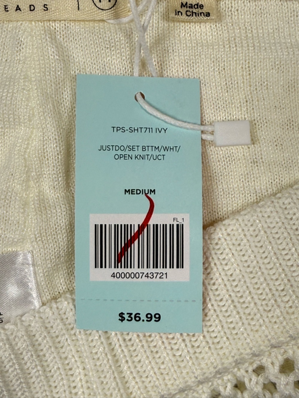 Uncharted Threads | Ivory Knit Lined Women's Shorts Soft - Picture 10 of 13